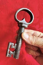 Antica chiave da Forziere - con Brasature a Rame - Germania