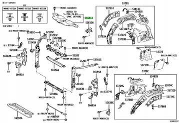 osona nakadka pasa przód przednia Lexus NX II 16681-25060, Verzenden, Gebruikt
