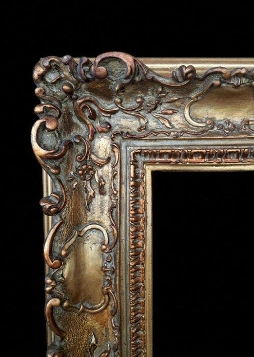 Lijst - Hout, stucwerk, goud - 80 × 70 cm, Antiquités & Art, Antiquités | Autres Antiquités