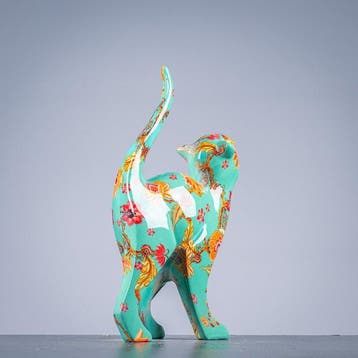 Figuur - Flower cat - polyresin