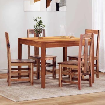 vidaXL Eetkamerstoelen 4 st massief hout, Verzenden, Nieuw