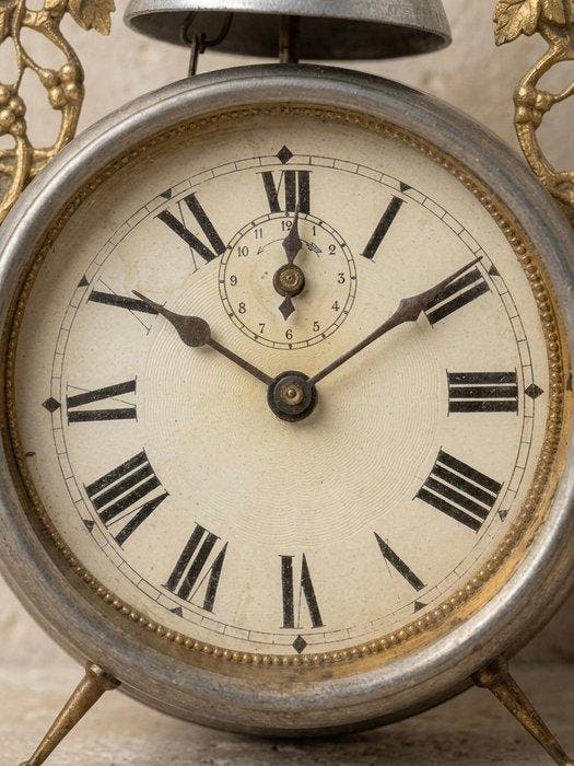 Wekker - Rare Art Nouveau Automate à Cloche Oscillante –, Antiek en Kunst, Antiek | Klokken