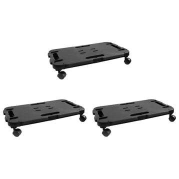 vidaXL Transporttrolleys 3 st 200 kg polypropeen zwart, Verzenden, Nieuw