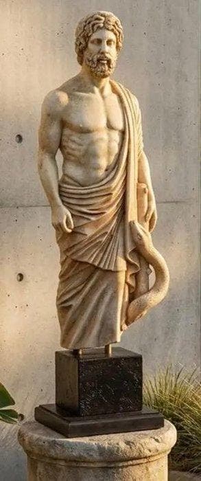 Handmatig gevormd marmer Figuur - 64 cm, Antiek en Kunst