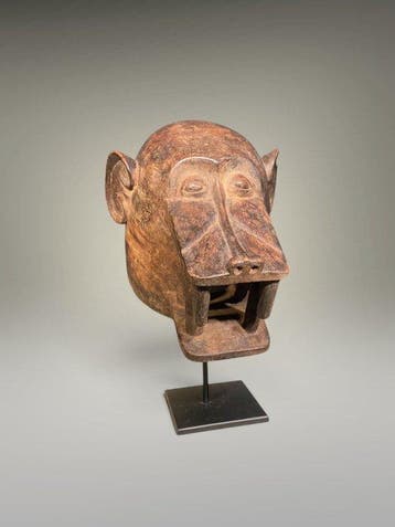 Uitzonderlijk masker senofou (40 cm) - helm / baviaanmasker