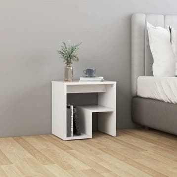 vidaXL Nachtkastje 40x30x40 cm bewerkt hout wit, Maison & Meubles, Verzenden