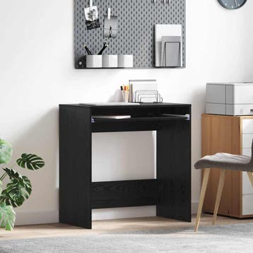vidaXL Bureau Zwart Eiken Bewerkt hout 77.5 x 43 x 79 cm, Verzenden, Nieuw