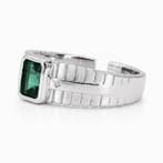 Zonder minimumprijs - Ring Verguld Smaragd - Diamant - 18k, Nieuw