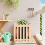 vidaXL Plantenbak met hekontwerp 60x60x60 cm massief, Tuin en Terras, Verzenden, Nieuw