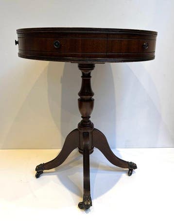 Tafel - Hout - Engelse Regency Drum Tabl, Antiek en Kunst