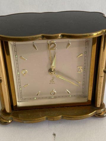 Tafelklok, Bureauklok - Jaz - Vintage Messing - 1950-1960, Antiek en Kunst, Antiek | Klokken