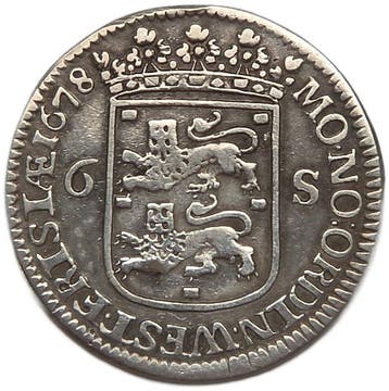 Nederland, West-Friesland 6 Stuivers 1678 Enkhuizen (Zonder