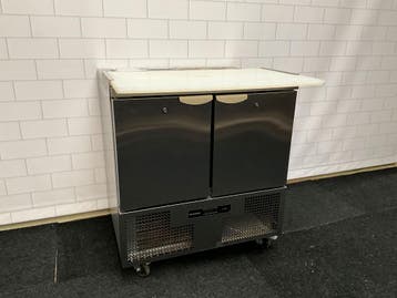 RVS Saladette met 2 deuren 90 cm, Ophalen of Verzenden, Gebruikt, Koelen en Vriezen