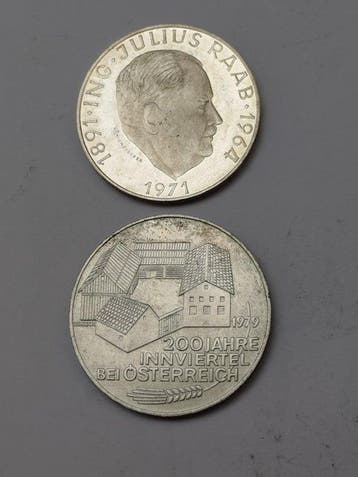 Oostenrijk. Lot 50 and 100 Schillings Silver Austria (Zonder
