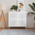 vidaXL Kastdeuren met lamellen 4 st 39,5x49,4 cm grenenhout, Doe-het-zelf en Bouw, Verzenden, Nieuw