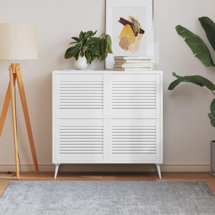 vidaXL Kastdeuren met lamellen 4 st 39,5x49,4 cm grenenhout, Doe-het-zelf en Bouw, Hang- en Sluitwerk, Nieuw, Verzenden