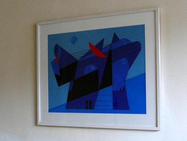 Jan van der Zee (1898-1988) - Kleurrijk figuur en lijnenspel, Antiquités & Art, Art | Peinture | Moderne