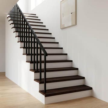 vidaXL Traplopers 4 st 100 x 25 x 2 cm Donkerbruin Massief, Doe-het-zelf en Bouw, Verzenden, Nieuw