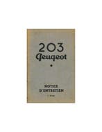 1949 PEUGEOT 203 INSTRUCTIEBOEKJE FRANS