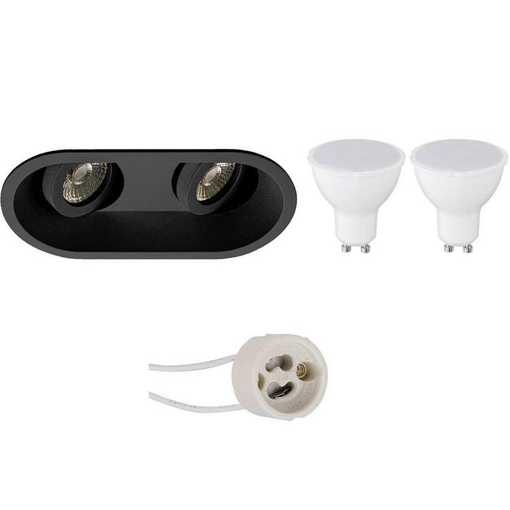 Pragmi Zano Pro 6W LED Dimbare Spot Set - Mat Zwart, Kantelb, Maison & Meubles, Lampes | Spots, Envoi