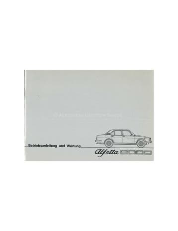 1977 ALFA ROMEO ALFETTA 2000 INSTRUCTIEBOEKJE DUITS