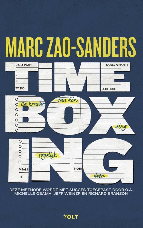 Timeboxing 9789021485805 Marc Zao-Sanders, Boeken, Psychologie, Gelezen, Verzenden
