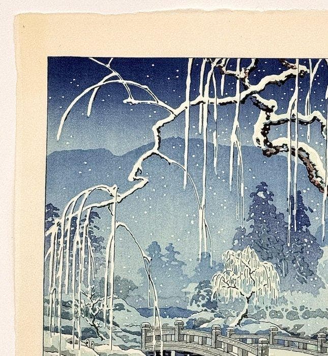 Woodblock Print Harunoyuki   () (Snowfall in early, Antiek en Kunst, Antiek | Overige Antiek
