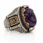 Améthyste - Argent - Bague - Style mésopotamien