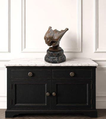 naar f preiss - Beeld, Art deco car mascot speed head - 16