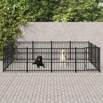 vidaXL Hondenkennel voor buiten 11,58 m² staal, Verzenden
