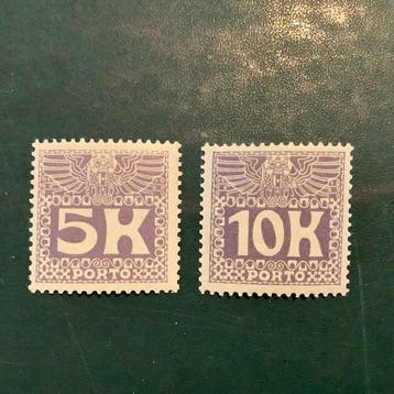 Oostenrijk 1911 - Dienst 5 en 10 Kreuzer met fotocertificaat, Timbres & Monnaies, Timbres | Europe | Autriche