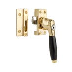 Raamsluiting met slot en ventilatiestand rechts messing g..., Ophalen of Verzenden, Nieuw, Koper of Messing, Schuif of Grendel