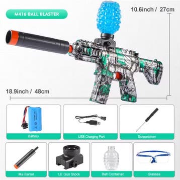 Gel Ball Blaster - M416 Model Speelgoed Soft Shell Foam, Verzenden
