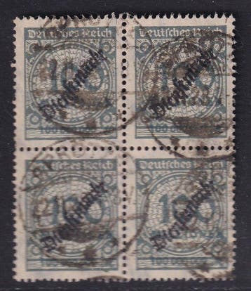 Empire allemand 1923 - Dienstuitgife: 100 millions M. NOTE