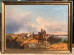 Andrea Marko (1824-1895) - Paesaggio con butteri a cavallo