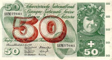Suisse Schweiz Pick 48 d 50 Franken 02/04/1964, Verzenden, België