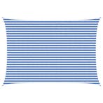 vidaXL Zonneschaduwzeil Blauw en Wit 3,5 x 4,5 m HDPE, Verzenden, Nieuw