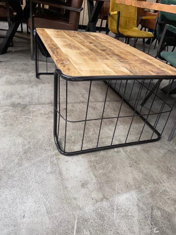 Salontafel, mangohout + metaal (nieuw, outlet), Nieuw, Overige houtsoorten
