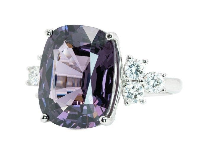 Bague - 14 carats Or blanc, Purple (Birmanie, Sans chaleur), Bijoux, Sacs & Beauté, Bagues