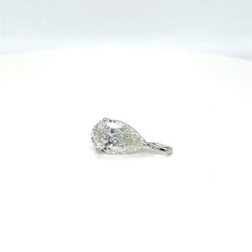 Zonder minimumprijs - Hanger - 14 karaat Witgoud - 1.01ct.