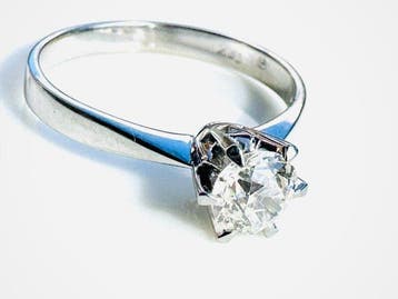 Zonder minimumprijs - Ring - 18 karaat Witgoud - 0.67ct. tw., Nieuw