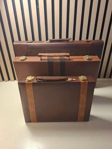 Schaakspel - 3 x Vintage grote Backgammon spel - koffer -, Antiek en Kunst