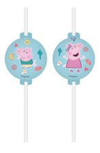 Peppa Pig Papieren Rietjes 4st, Verzenden