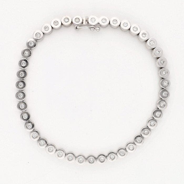 Armband - 14 karaat Witgoud Diamant (Natuurlijk) -, Handtassen en Accessoires, Armbanden