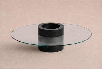 Middentafel - Marmer, Glas - Design koffietafel van marmer, Nieuw