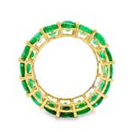 Bague - 14 carats Or jaune - 9.35ct. tw. Émeraude - Éternité, Bijoux, Sacs & Beauté
