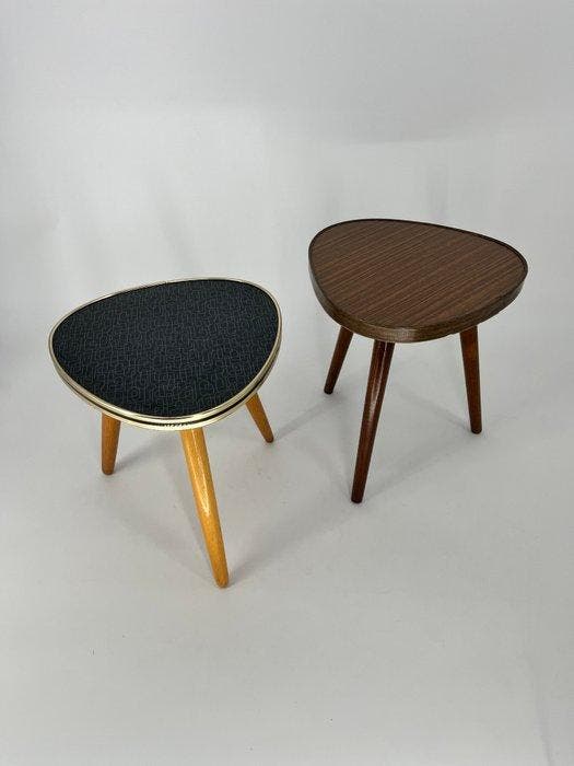 Table dappoint - Bois, Stratifié, Métal - Deux tables, Antiek en Kunst, Kunst | Designobjecten