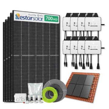 Zonnepanelen pakket voor schuindak - 10.5 kW - 15x 700, Doe-het-zelf en Bouw, Ophalen of Verzenden, Nieuw