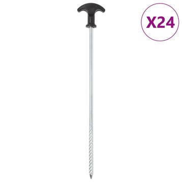 vidaXL Tentharingen 24 st Ø7 mm 30 cm gegalvaniseerd staal, Verzenden