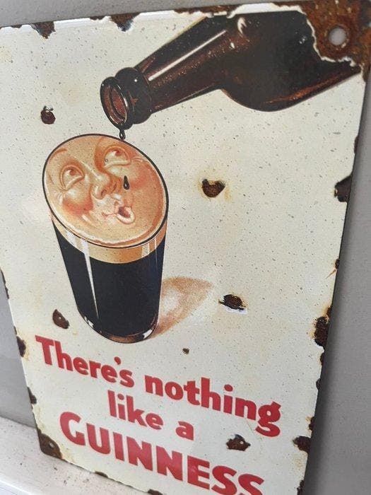 Guinness-bord - Emaille bord -, Antiek en Kunst, Antiek | Wandborden en Tegels